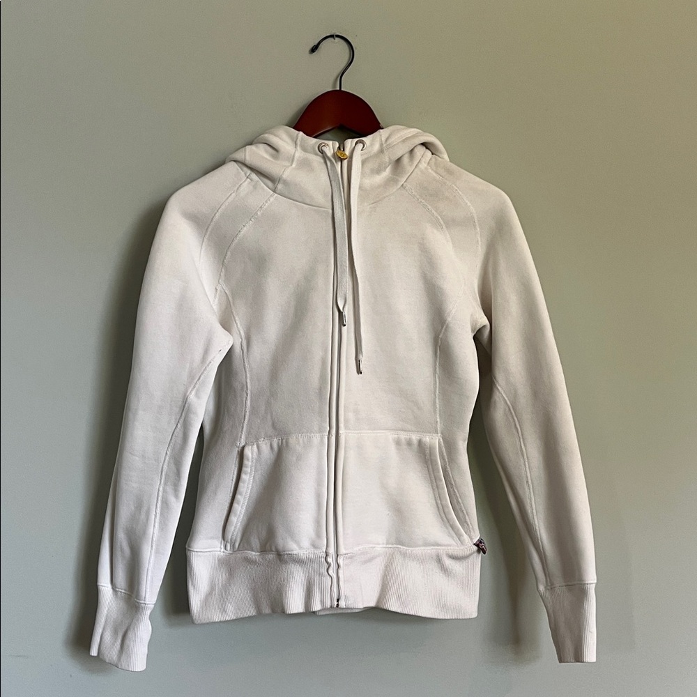 Aritzia TNA Women's White Zip-Up Hoodie Size M